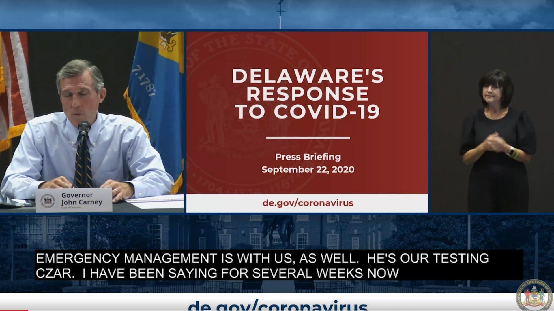Governor Carney Talks Testing, Schools, and Halloween in Weekly COVID-19 Presser